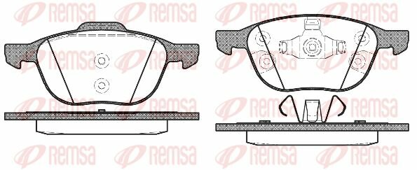 Колодки тормозные дисковые передние для Мазда 3 бм 2013-2019 год выпуска (Mazda 3 BM) REMSA 1082.30
