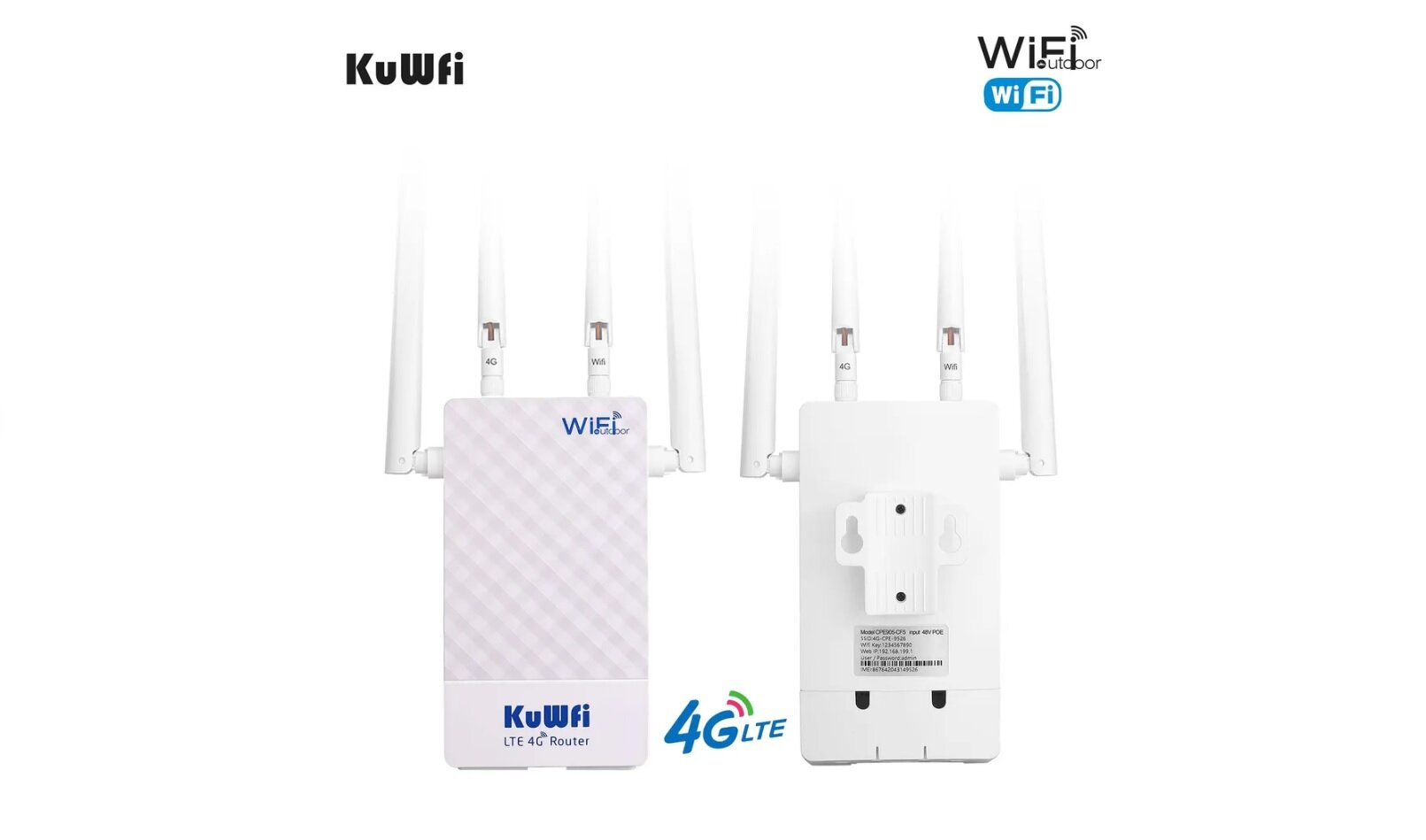 Мощный прошитый LTE 4G 3G WIFI уличный роутер модем KUWHI CPF905-CF5 под любую симарт прошивка