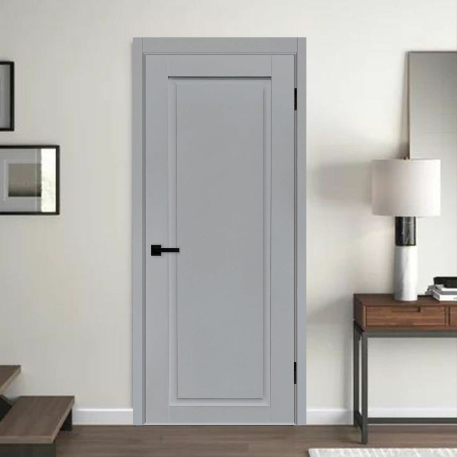Дверь межкомнатная Классик-1 до Эмалит белый Остекленная Paputin's Doors 800 х 2000 мм Комплект