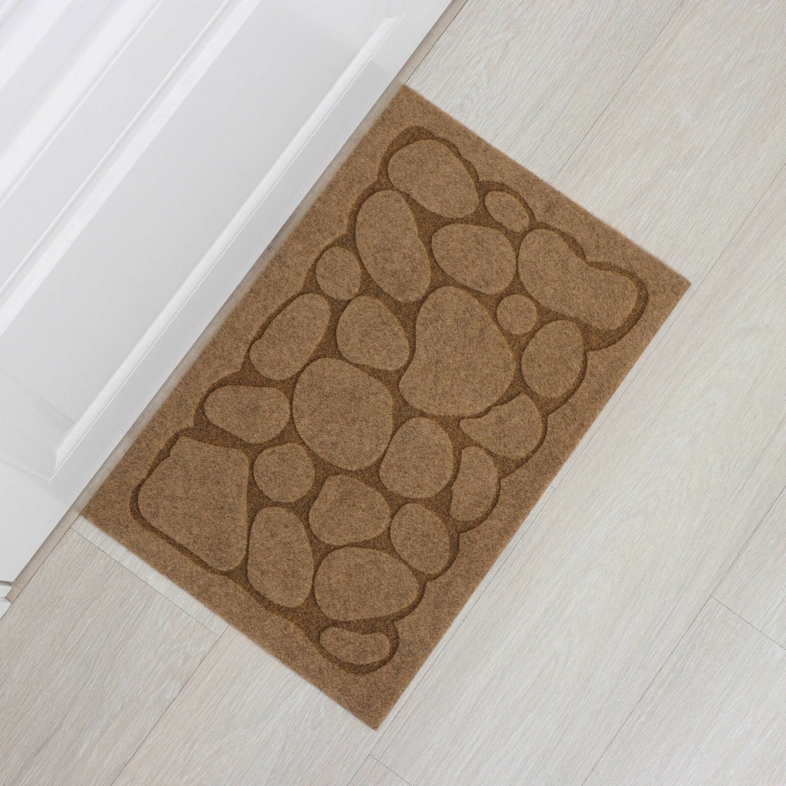 фото Бежевый придверный коврик «Камни» без окантовки (38х58 см)