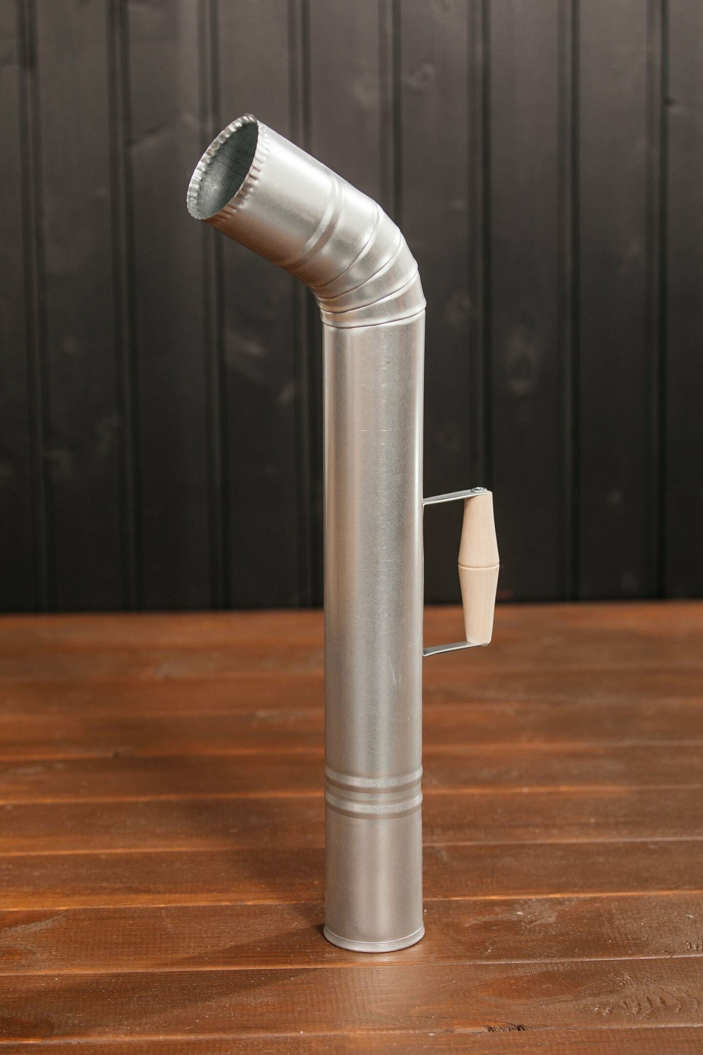 Труба для самоваров 65мм с деревянной ручкой оцинкованная - фотография № 2