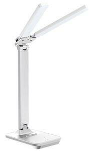 фото ULTRAFLASH (15163) UF-819 C01 белый (Led, светильник настольный, 12Вт, 6000К, 3 ур.яркости, 2 плафона, кожа)