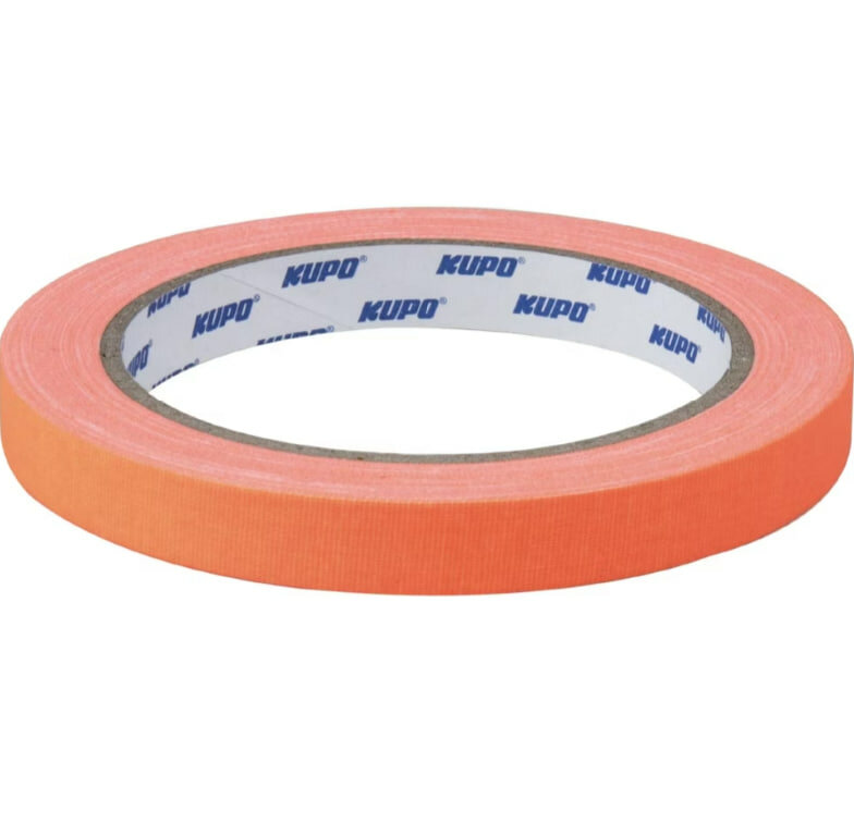 Скотч-тейп Kupo CSS-1215OG Cloth Spike Tape 12mm*1372m оранжевый