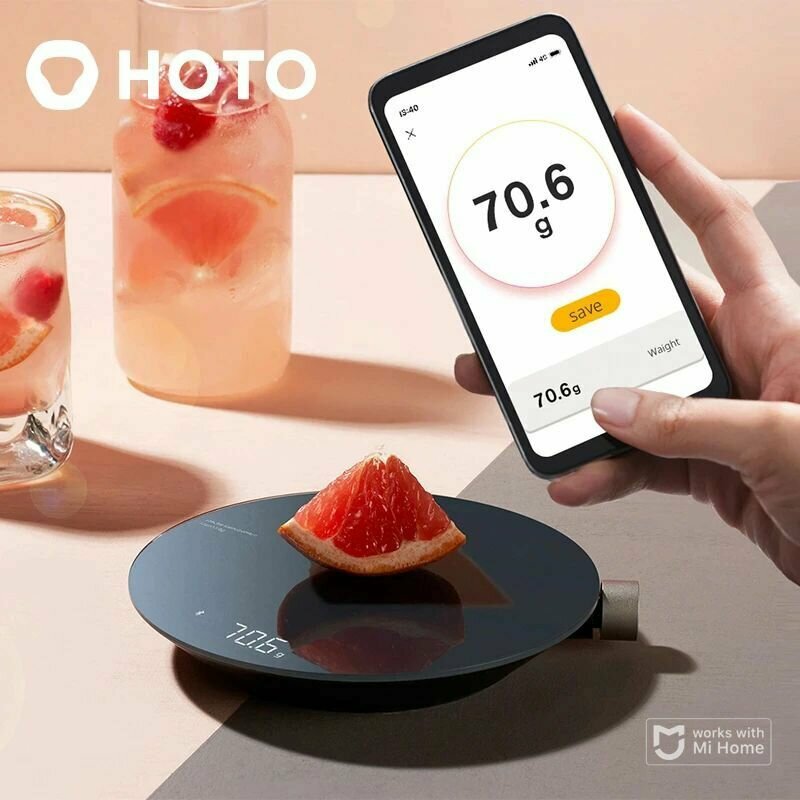 Электронные кухонные весы Xiaomi HOTO Smart Kitchen Scale QWCFC001, черный