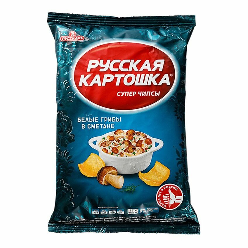 Чипсы картофельные Русская Картошка белые грибы-сметана 105 г