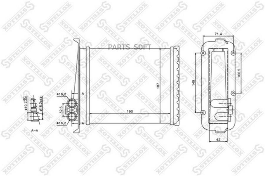 STELLOX 10-35023-SX 10-35023-SX_радиатор печки!\ Volvo 850/S70 2.0-2.5TDi 91>