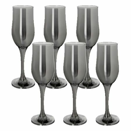 Набор 6-ти бокалов для шампанского Сияющий графит 200 мл GR160-06 KSMB-GR160-06