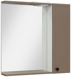Шкаф зеркальный навесной Runo Римини, бежевый, правый, 75 см