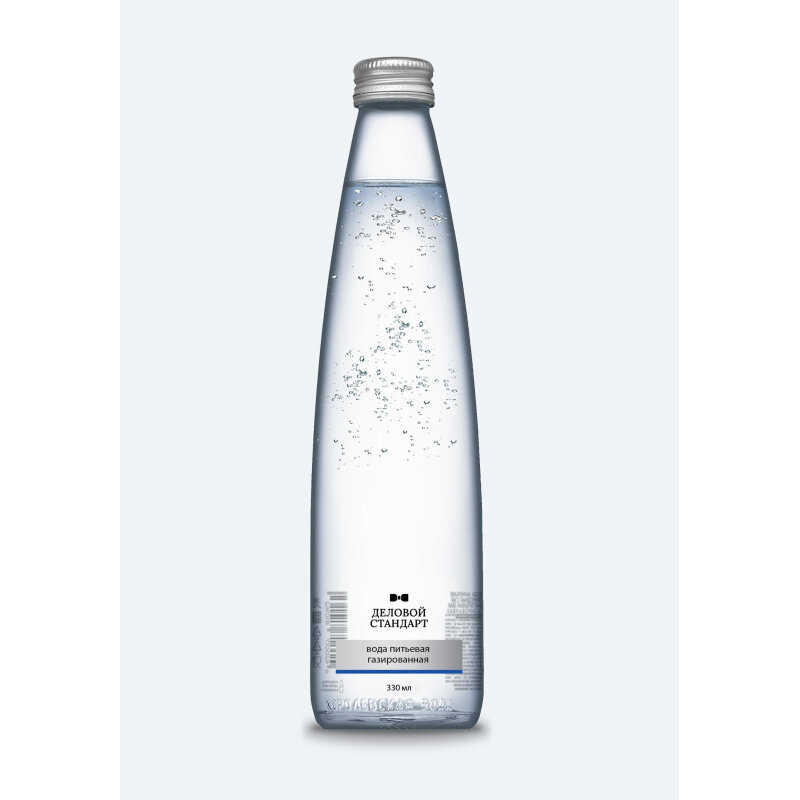 Вода питьевая Деловой Стандарт газированная стекло 0,33л 24шт/уп