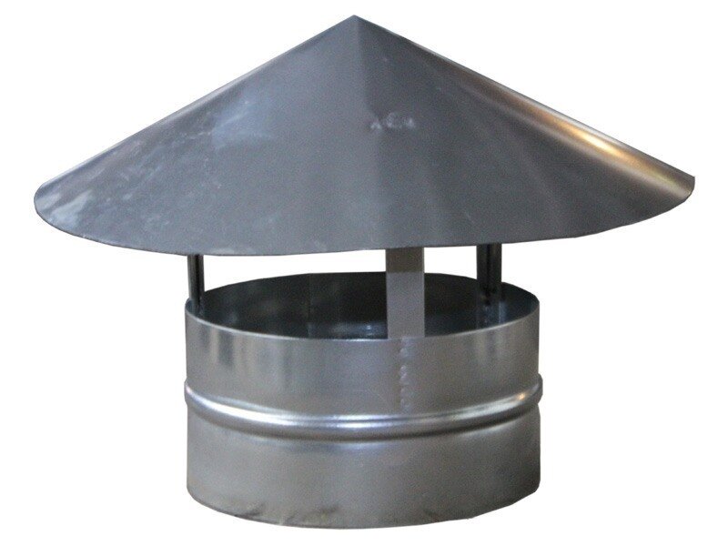 Зонт крышный для круглого оцинкованного воздуховода диаметр: Ф100/Ф170