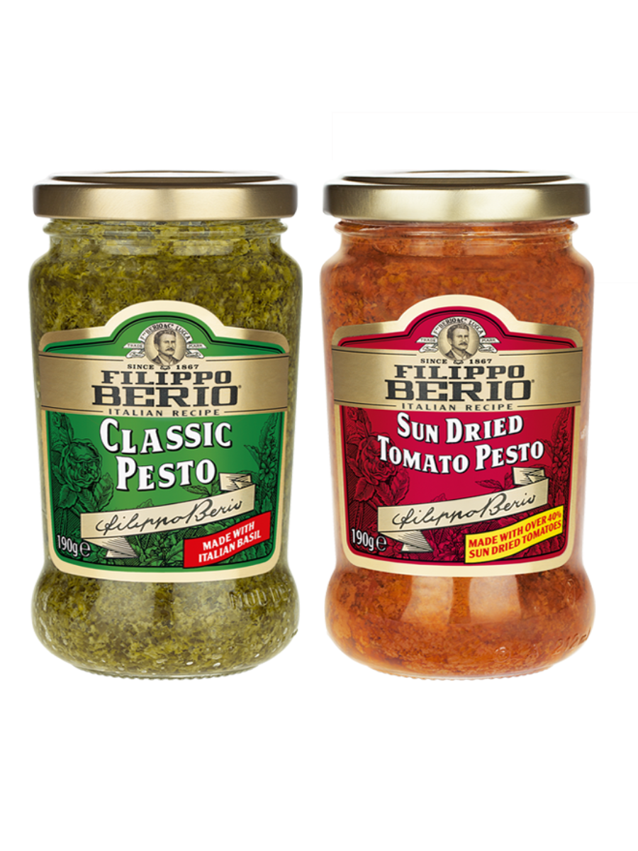 фото Соус "Песто классический" с базиликом и томатами Filippo Berio, 2 штуки по 190 грамм