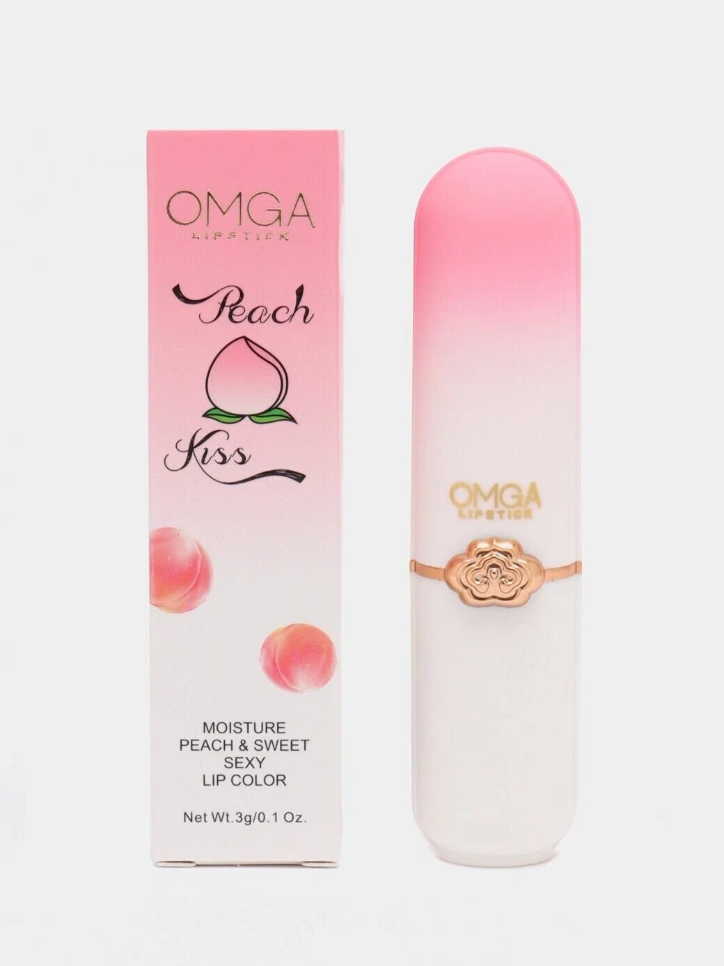 Omga Peach Kiss Увлажняющий персиковый бальзам для губ