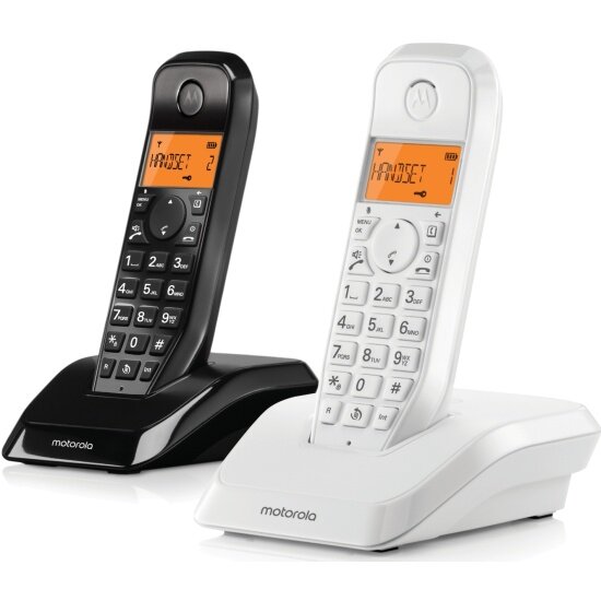 Радиотелефон Motorola Solutions Motorola DECT S1202 черный/белый