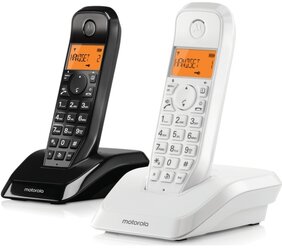 Радиотелефон Motorola Solutions Motorola DECT S1202 черный/белый