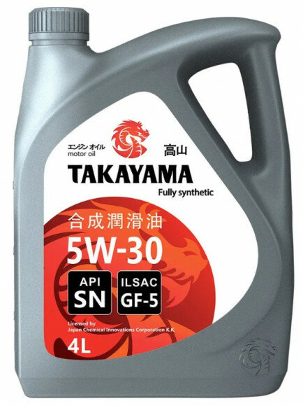Масло моторное TAKAYAMA SAE 5W30 ILSAC GF-5 API SN 4л. пластик