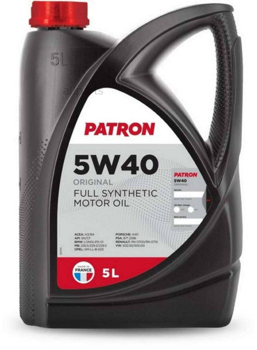 PATRON 5W405LORIGINAL   PATRON Full Synthetic 5W-30  5  5W405LORIGINAL