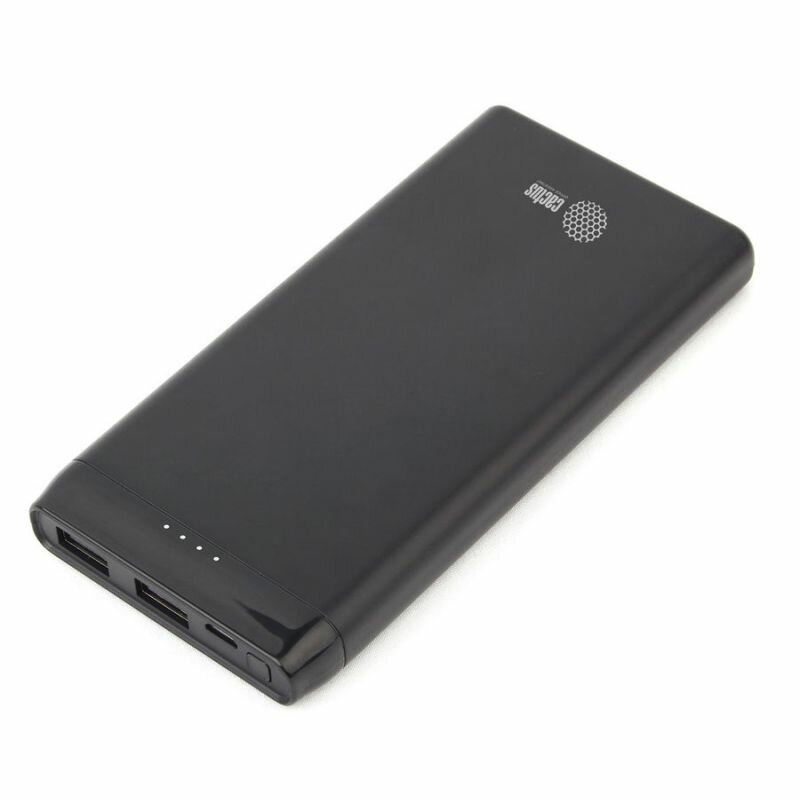 Мобильный аккумулятор Cactus Li-Pol 10000mAh 2.1A+2.1A черный 2xUSB - фото №2