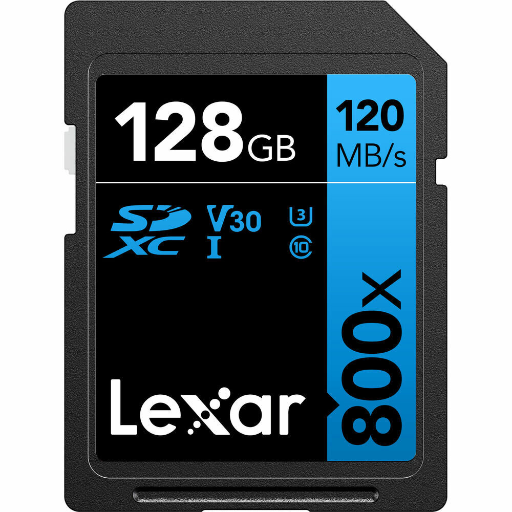 Карта памяти Lexar High-Performance 800x Blue SDXC 128GB UHS-I U3 V30, R/W 120/45 МБ/с