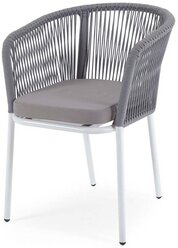 Плетеный стул Марсель из роупа, светло-серый, белый