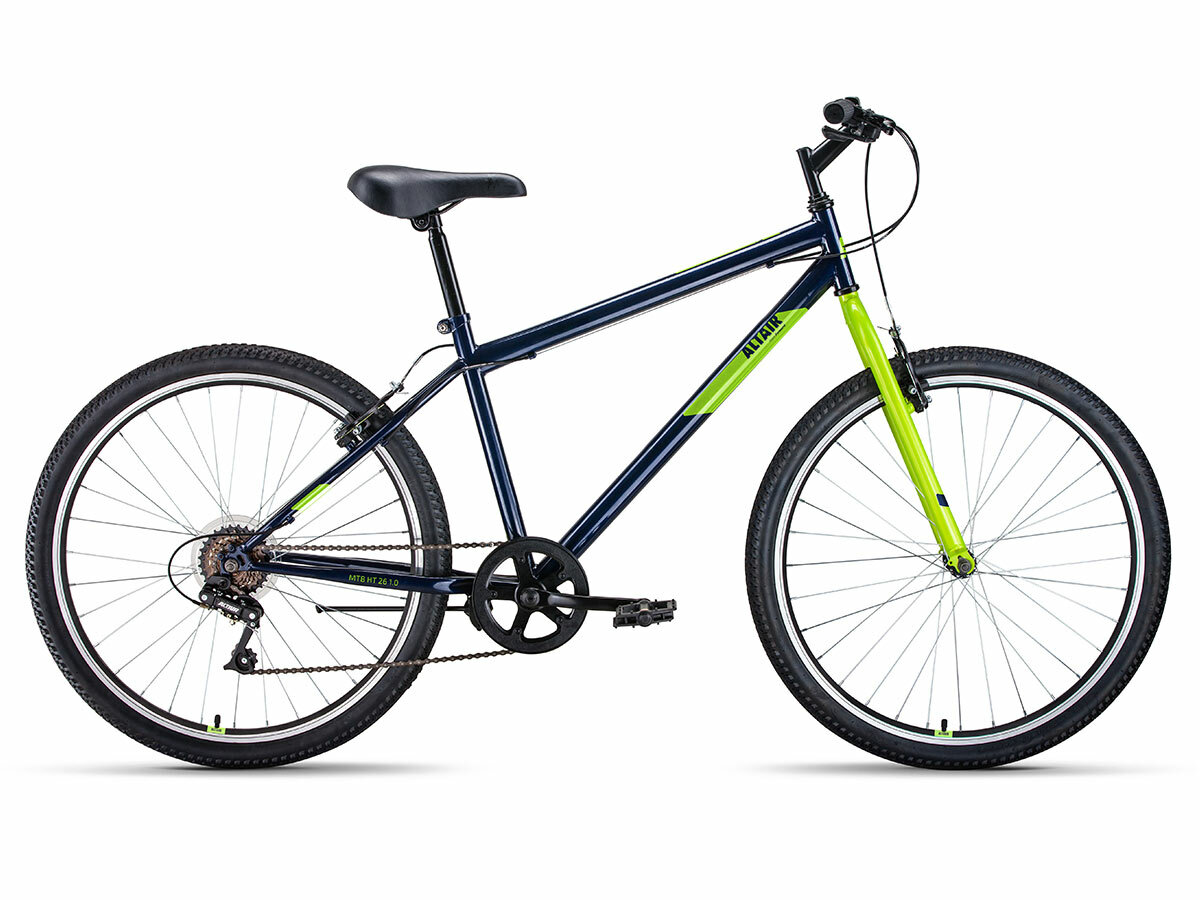 Велосипед FORWARD ALTAIR MTB HT 26 1.0, колесо 26', рост 19', сезон 2023-2024, черный/серый