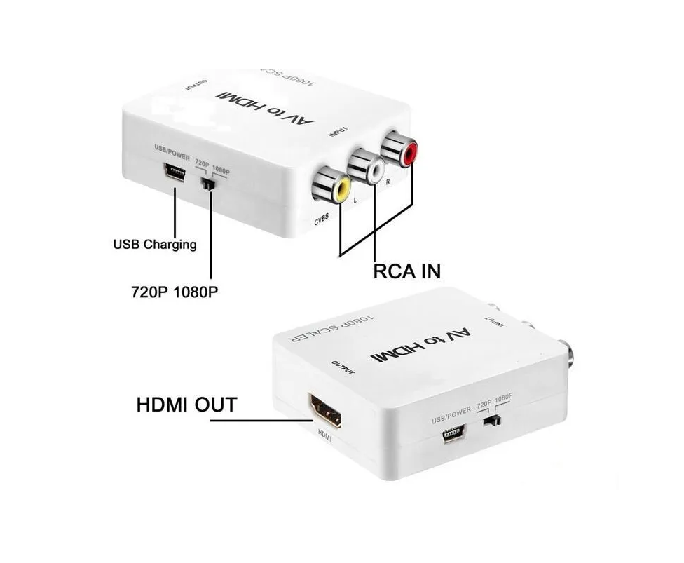 Переходник (модулятор) 3RCA (вход)- HDMI (выход)