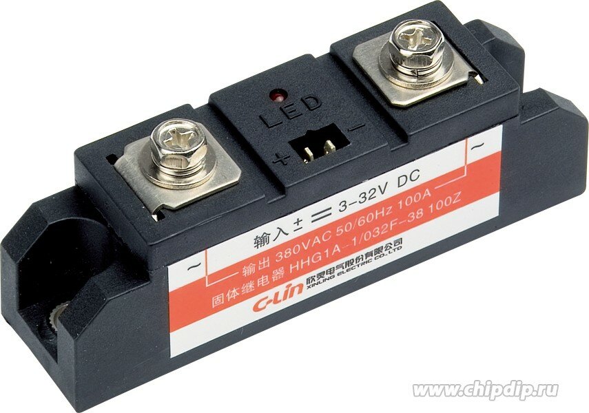 HHG1A-1/032-100A, Реле 3-32VDC, 100A/440VAC (zero-cross)