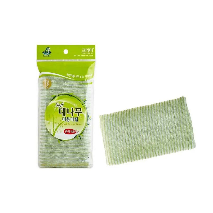 SUNG BO CLEAMY CLEAN&BEAUTY Bamboo Shower Towel Мочалка (28х100) 1шт