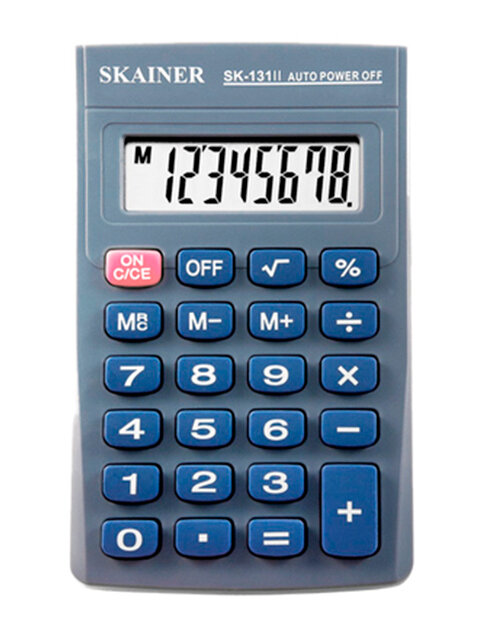 Калькулятор " Skainer " 8-разрядный 69х113х23мм пластик серый SK-131ll