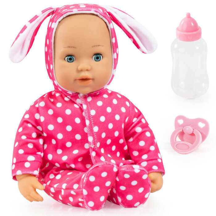 Desing Интерактивная кукла Анна 38 см в комбинезоне в горошек Ярко-Розовый