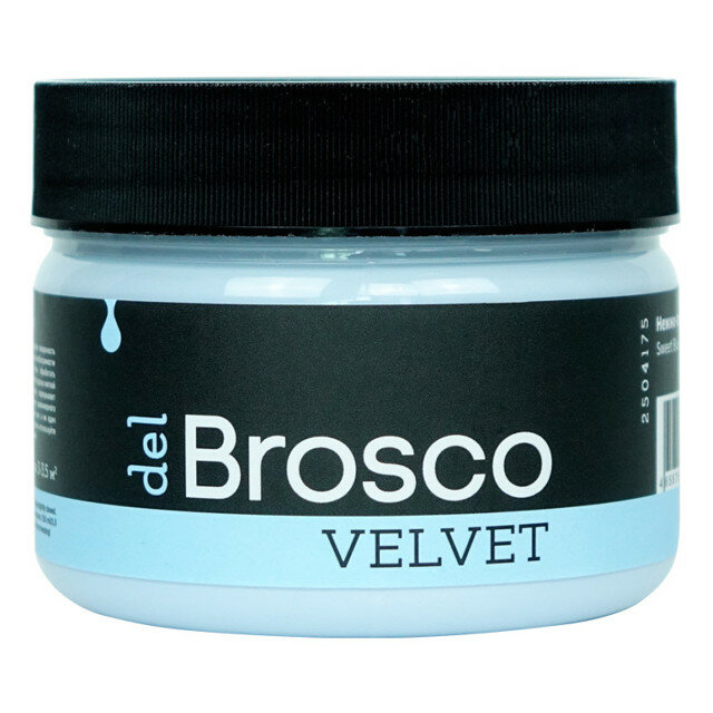 Краска акриловая del brosco velvet интерьерная 0,25л голубая, арт.2504175