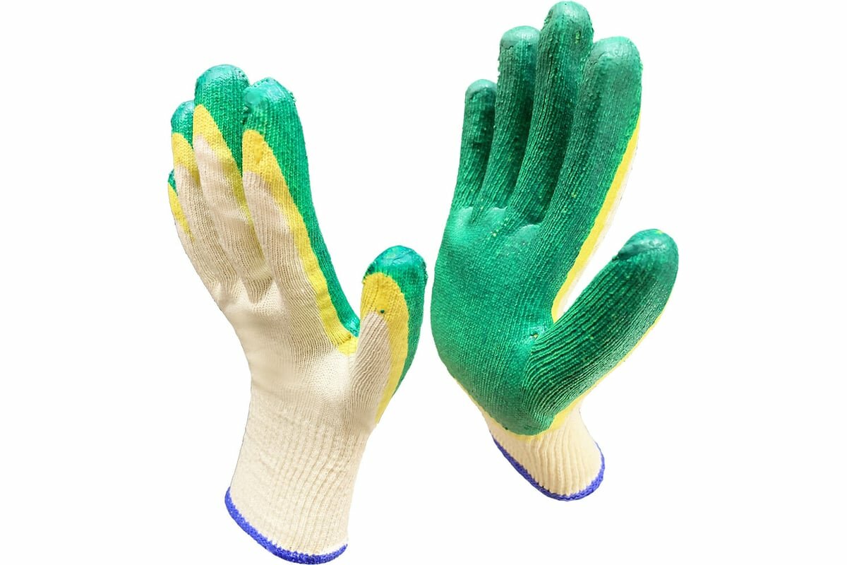 фото Master-Pro® Перчатки рабочие СТАНДАРТ-2Л х/б с двойным латексным покрытием, 20 пар 3013-CLA2-20