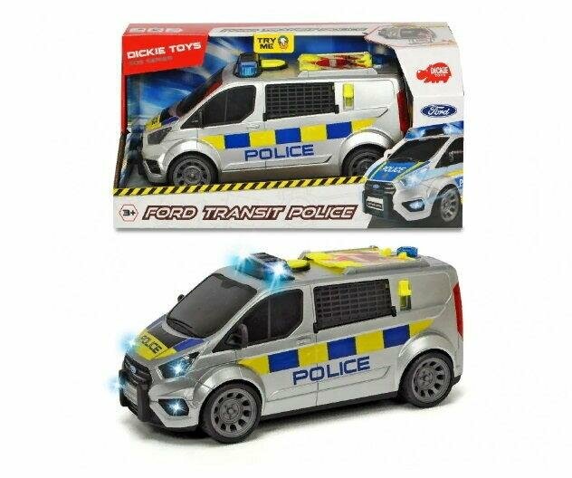 Машинка Dickie Toys "Полицейский минивэн", Ford Transit, 28 см, свет, звук