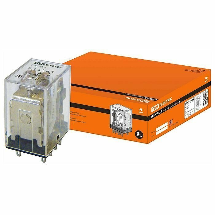 фото Реле промежуточное РЭК78/3 (3 группы переключающих контактов, 5А, 12В, AC, IP40)