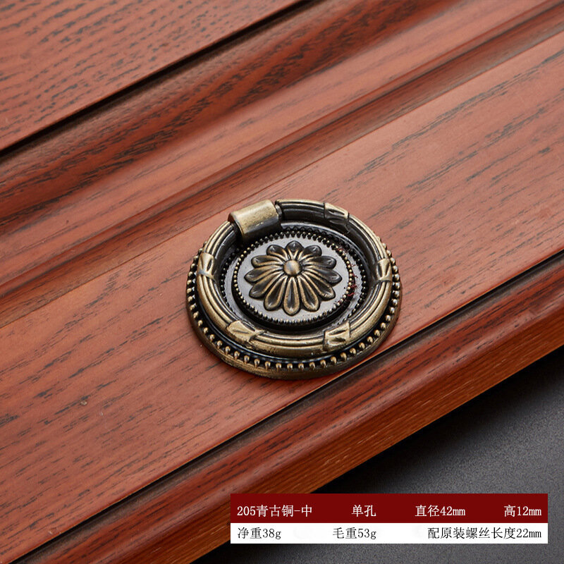 фото Антикварная медная ручка Fulu Shouxi, для шкафа, выдвижной ящик, обувной шкаф, дверь шкафа, красная