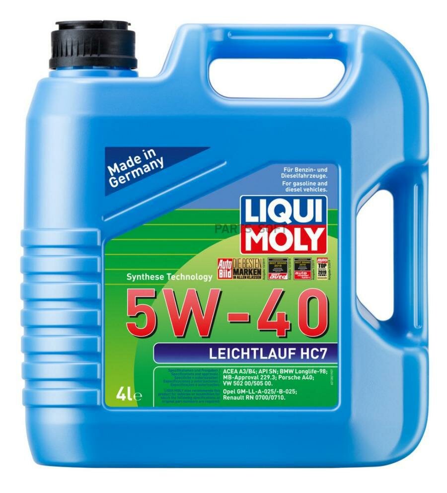 Масло моторное Leichtlauf HC 7 5W-40 SN A3/B4 (4л) LIQUI MOLY / арт. 1382 - (1 шт)