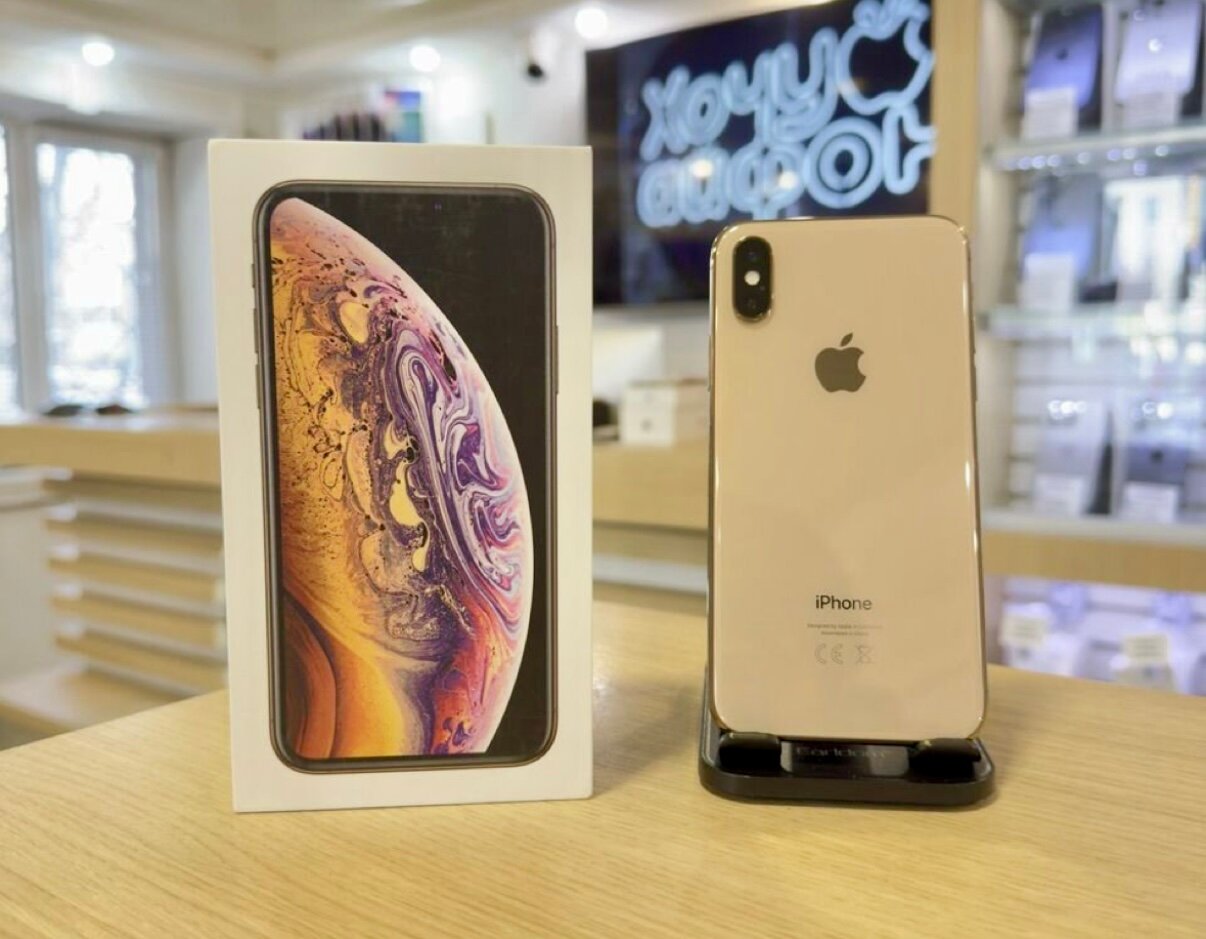Смартфон Apple iPhone Xs 64 ГБ RU, nano SIM+eSIM, золотой