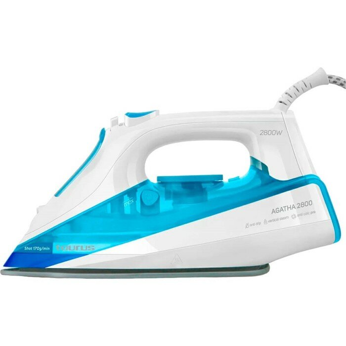 фото Утюг Taurus Agatha 2800, керамическая подошва, 2800 Вт, бело-голубой
