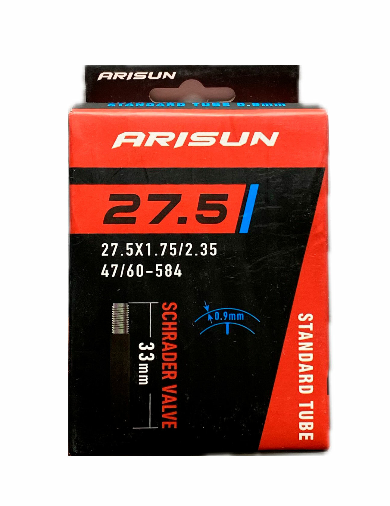 Камера ARISUN STANDARD 27.5"x1.75/2.35 (47/60-584) AV 33мм бутиловая 0.9мм