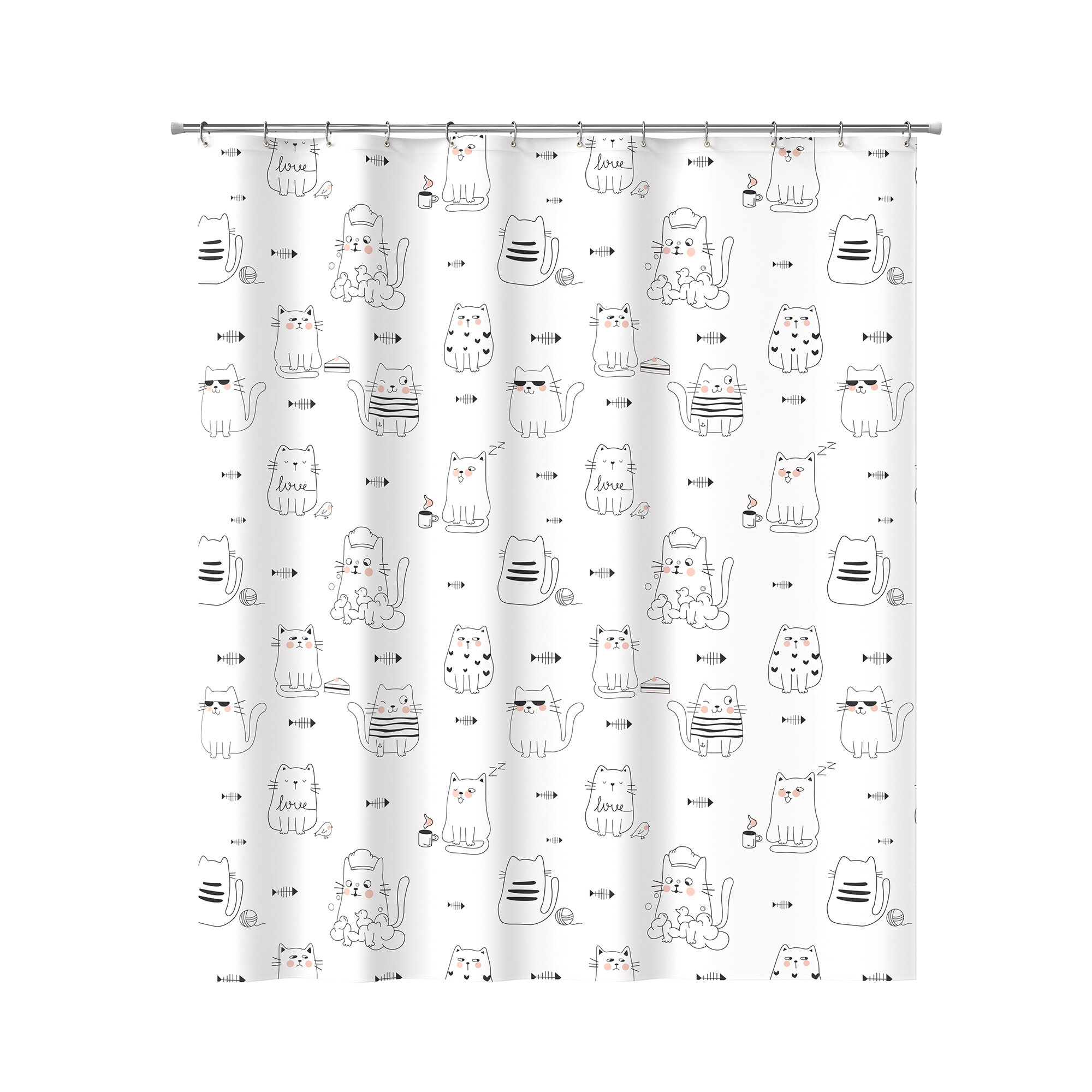 фото Шторка для ванной комнаты CATS