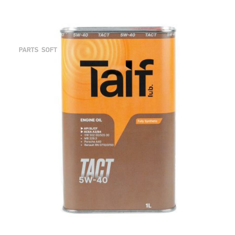 TAIF 211053 TAIF TACT 5W40 API SLCF, ACEA A3B4 1. масо МОТ