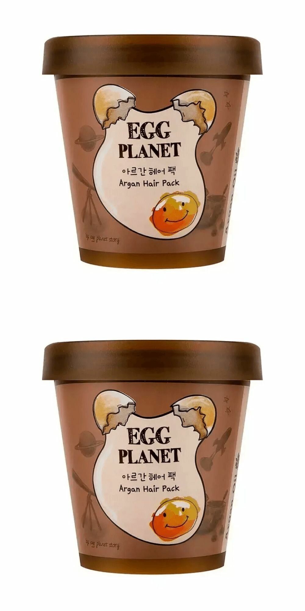 Daeng Gi Meo Ri Маска для волос Egg Planet Argan Hair Pack, с аргановым маслом, 200 мл, 2 шт.