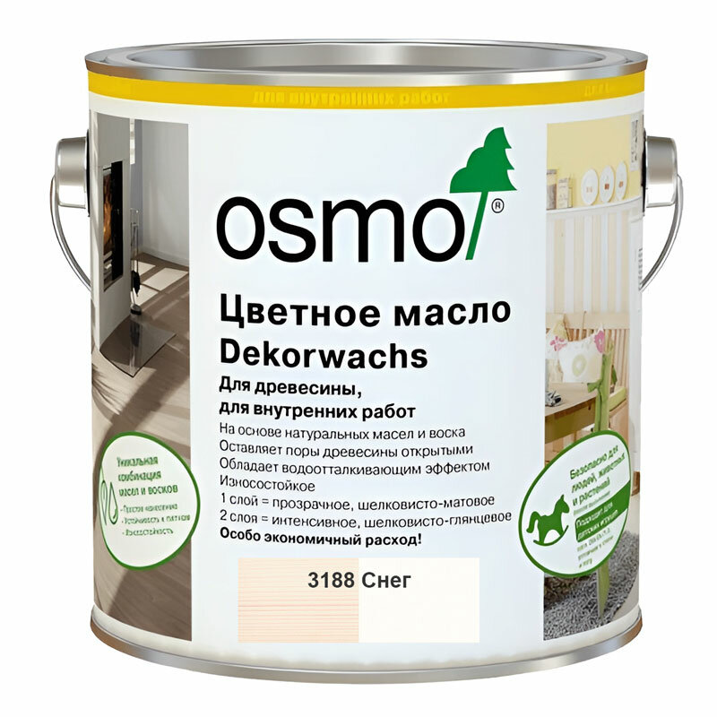 Osmo Цветное масло интенсив Osmo 3188 Dekorwachs Intensive Tone Снег 750 мл.