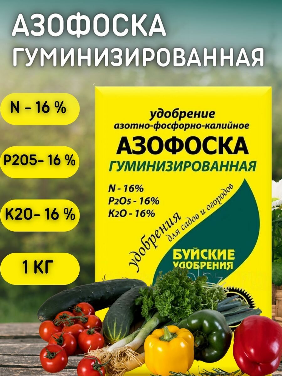 Удобрение Азофоска гуминизированная Буйские удобрения 900 гр