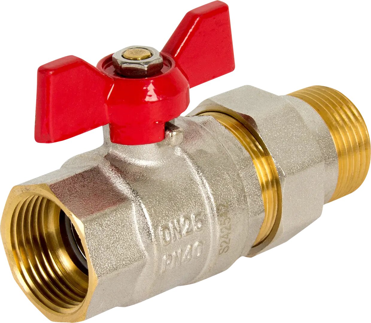 фото Кран шаровой Equation со сгоном 1" никелированная латунь