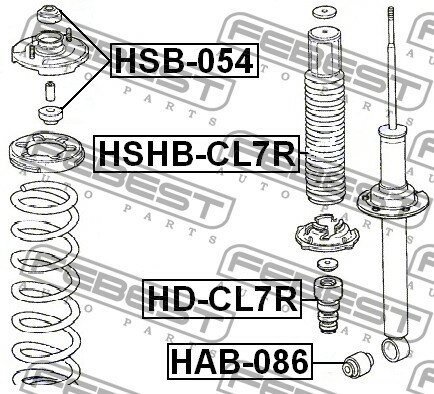 FEBEST HSHBCL7R пыльник заднего амортизатора (HONDA ACCORD CL/CN/CM 2002-2008) FEBEST