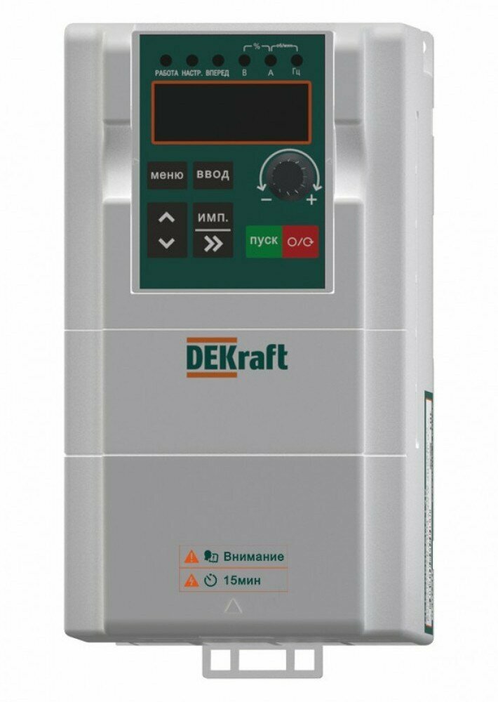 Преобразователь частоты DEKraft с тормозным модулем DEKV060G0R75T4B