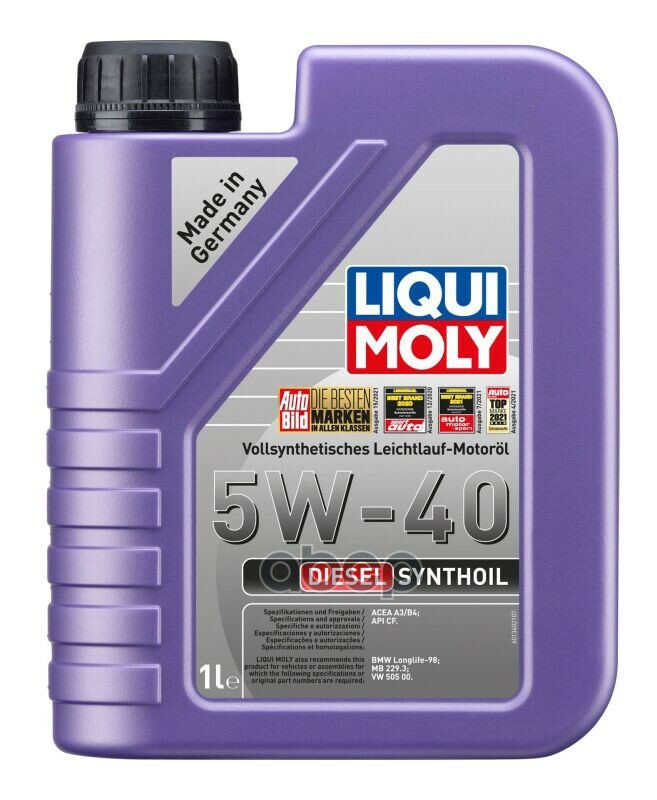 LIQUI MOLY Liquimoly 5W40 Diesel Synthoil (1L)_Масло Мотор! Синapi Cf Acea B4-04 Mb 229.3 Bmw Ll-98 Vw505.00