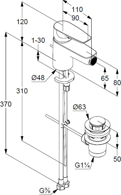 Смеситель Kludi Pure&Solid 342160575 для биде