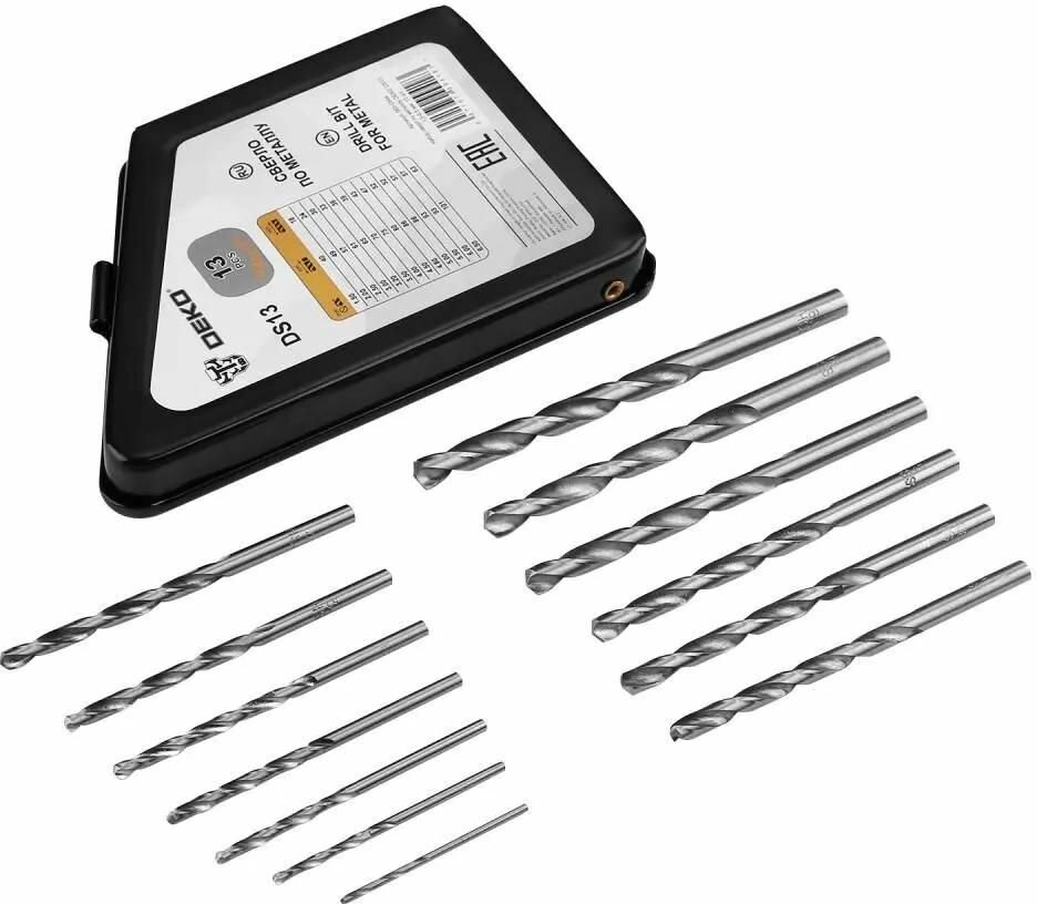 Набор сверл DEKO DS13, по металлу, цилиндрический, 13шт [065-0544]
