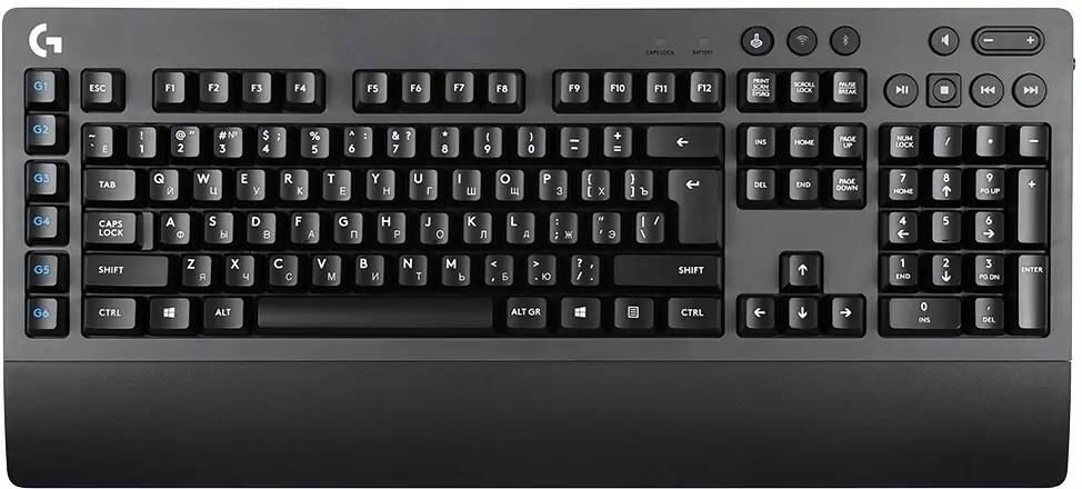 Клавиатура Logitech G613 LIGHTSPEED, USB, беспроводная, c подставкой для запястий, темно-серый [920-008393]